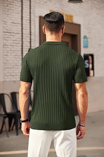 Olive Green Zipper Polo Spain