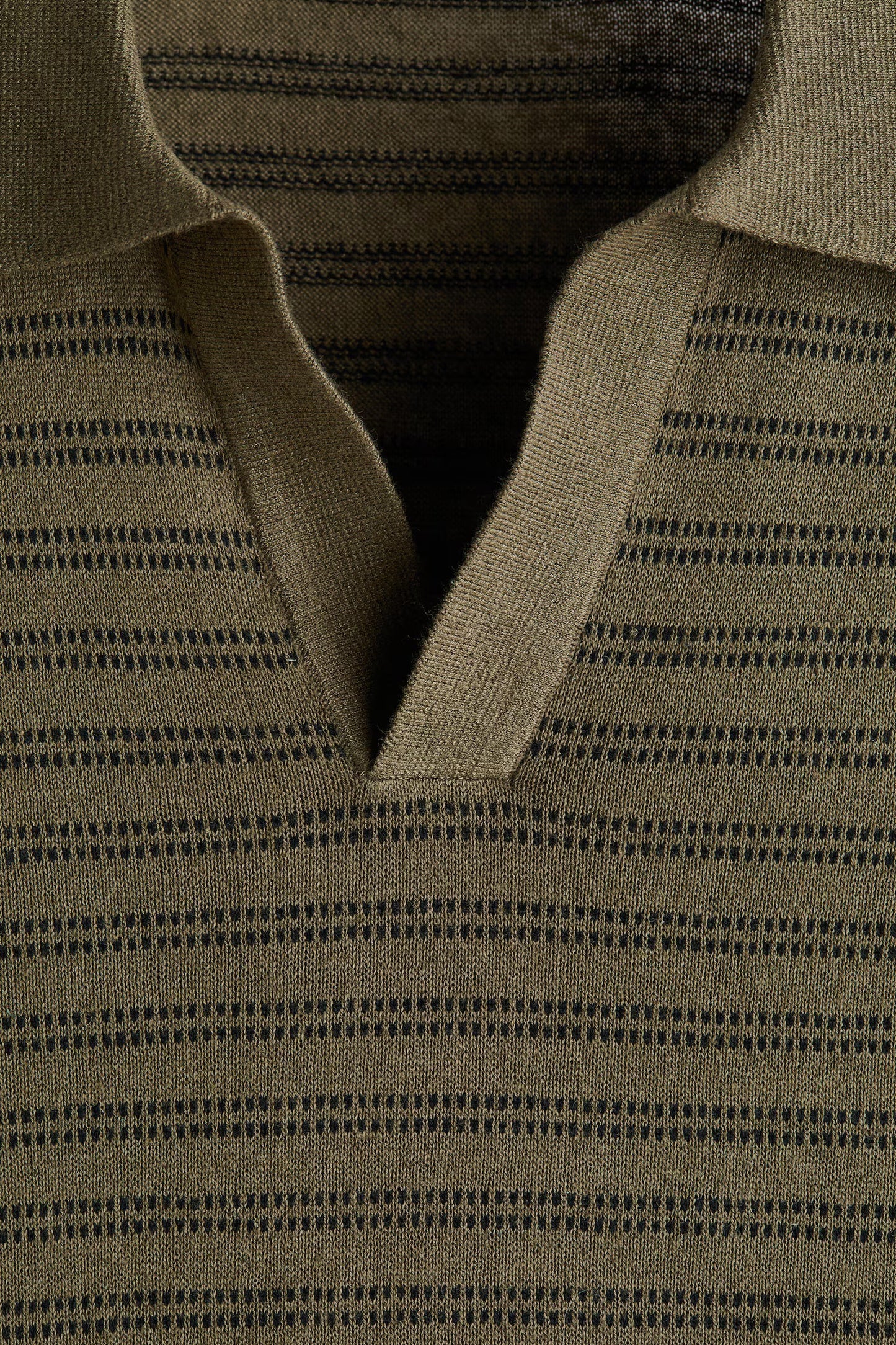 striped johnny collar polo (old money)