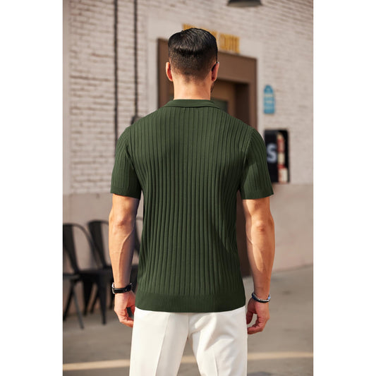 Olive Green Zipper Polo Spain