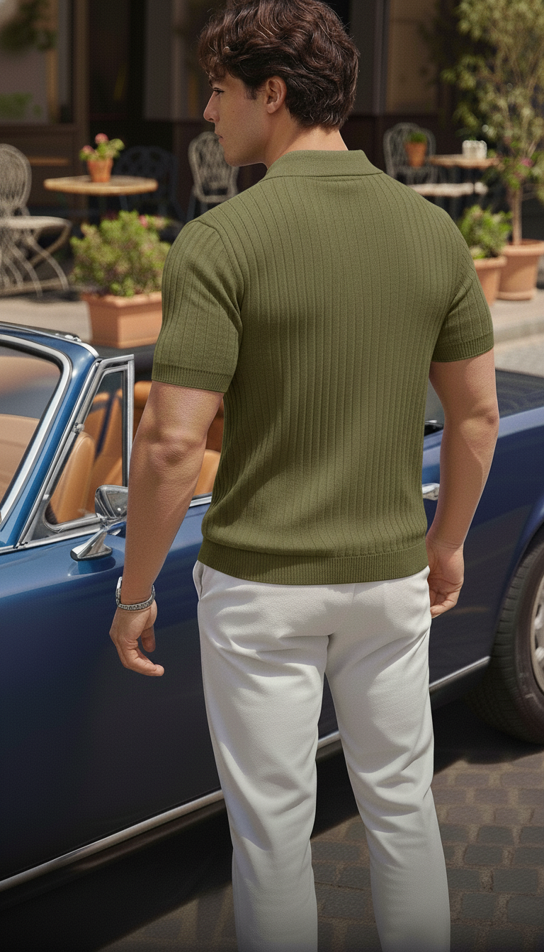 Olive Green Old money polo
