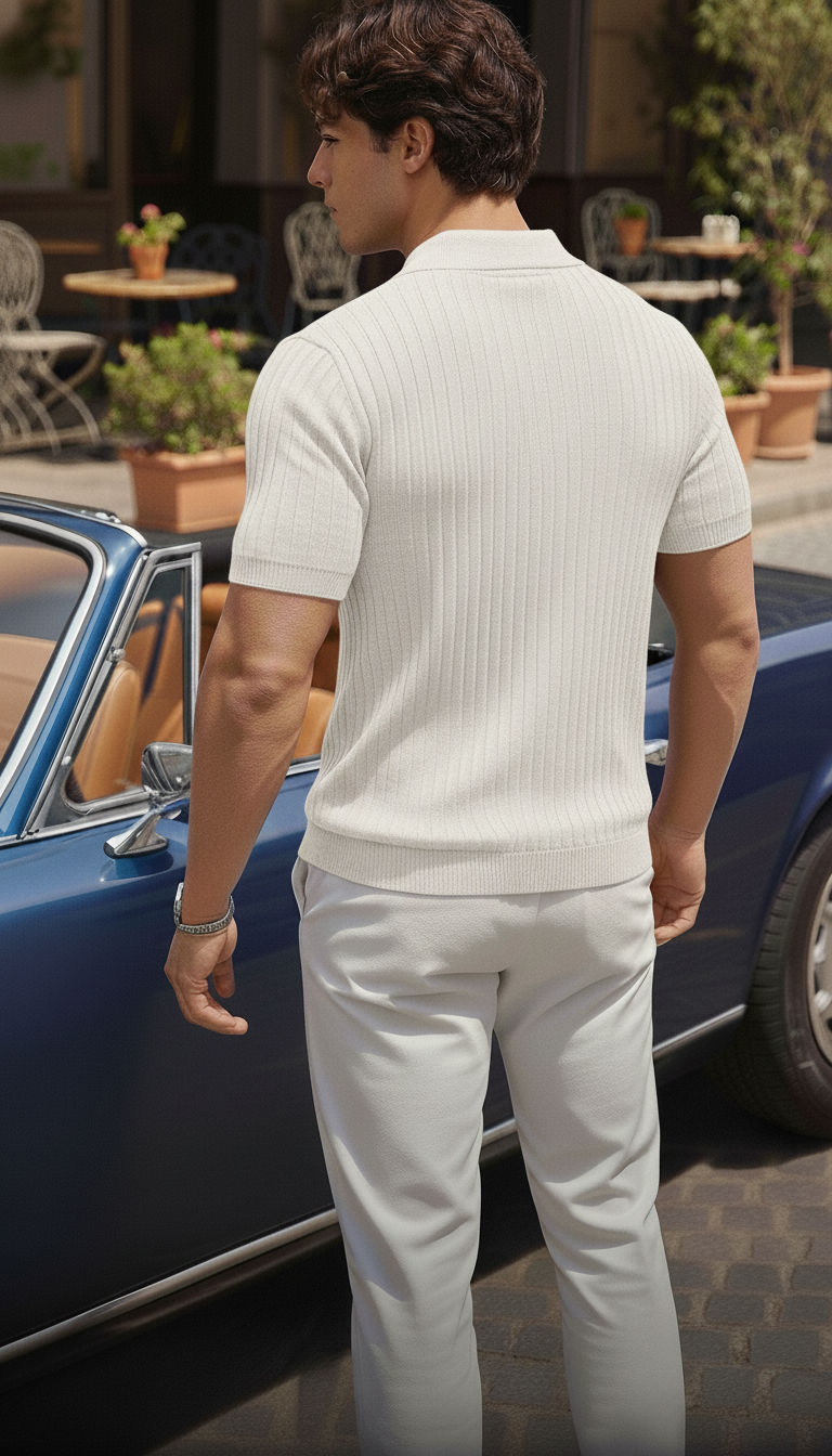 Egg White old money polo shirt