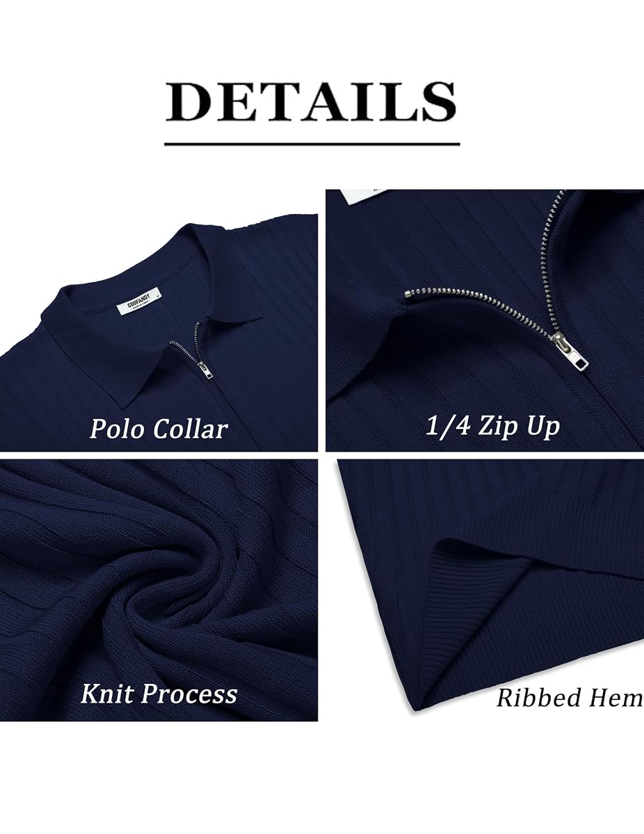 Navy blue London Zipper-Polo
