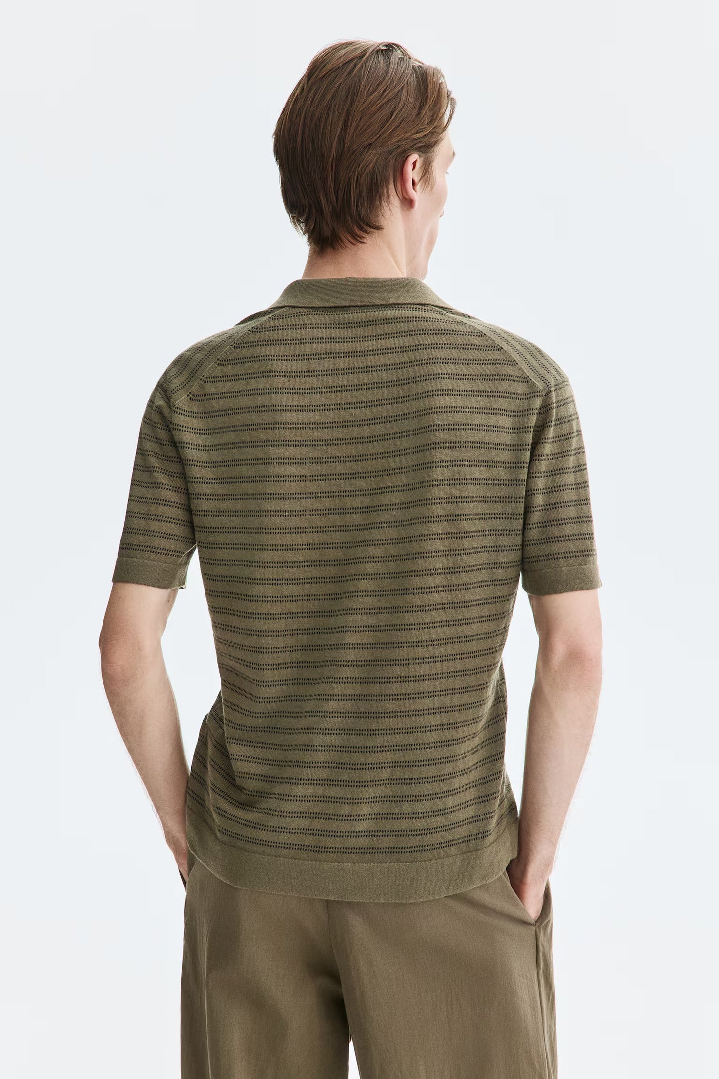 striped johnny collar polo (old money)