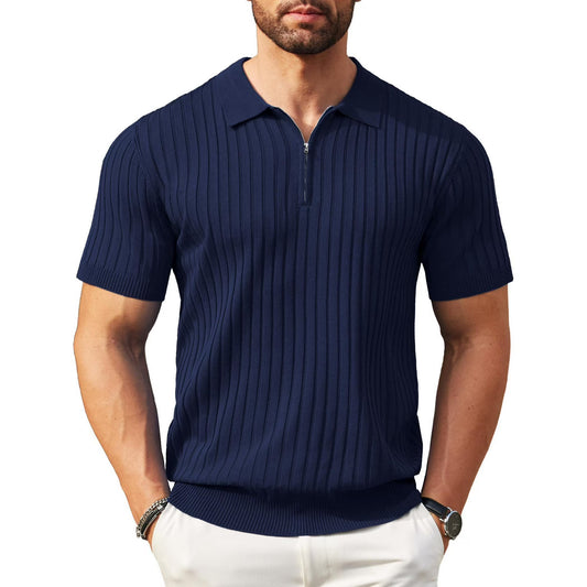 Navy blue London Zipper-Polo