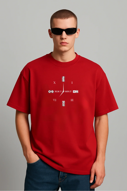 CONQUER CLOCK EMBROIDERED OVERSIZED T-SHIRT