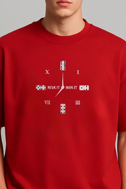 CONQUER CLOCK EMBROIDERED OVERSIZED T-SHIRT