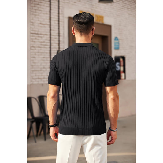 Zipper Polo Short Sleeve BLACK
