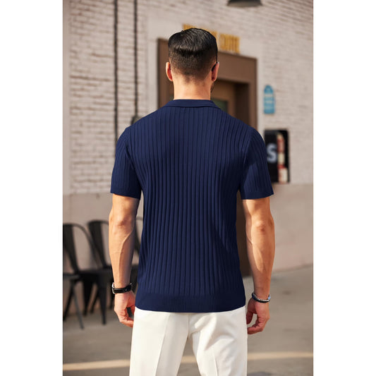 Navy blue London Zipper-Polo