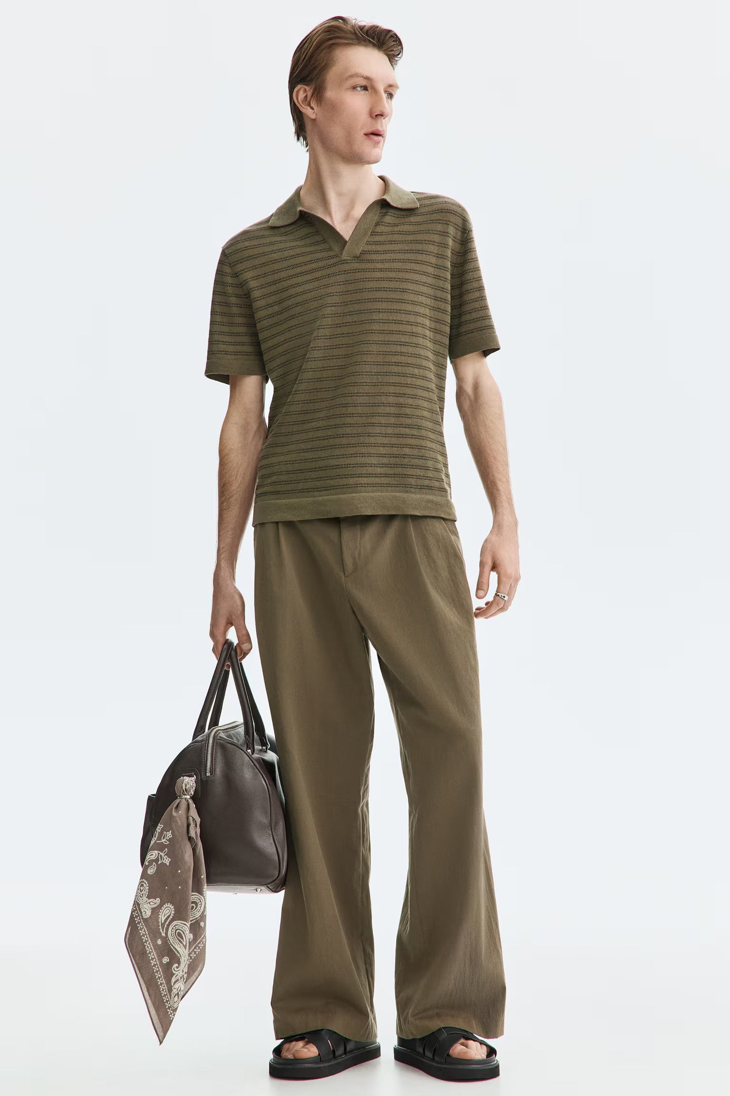 striped johnny collar polo (old money)