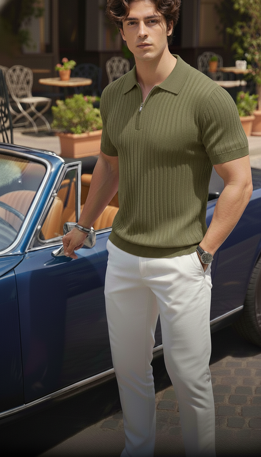 Olive Green Old money polo