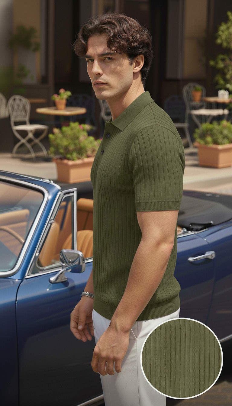 Olive Green Old money polo