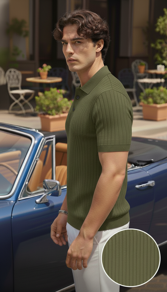 Olive Green Old money polo