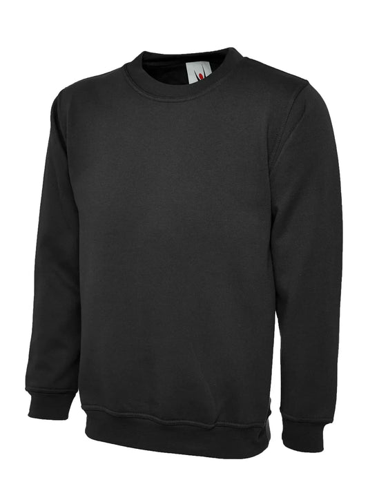 Ladies Deluxe Crew Neck Pullover Sweatshirt Women's Casual Outdoor Plain Jersey