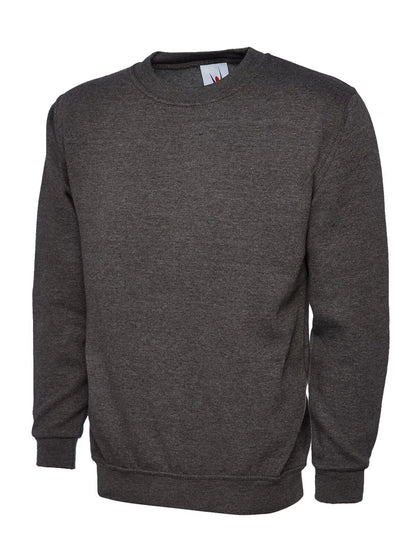 Ladies Deluxe Crew Neck Pullover Sweatshirt Women's Casual Outdoor Plain Jersey