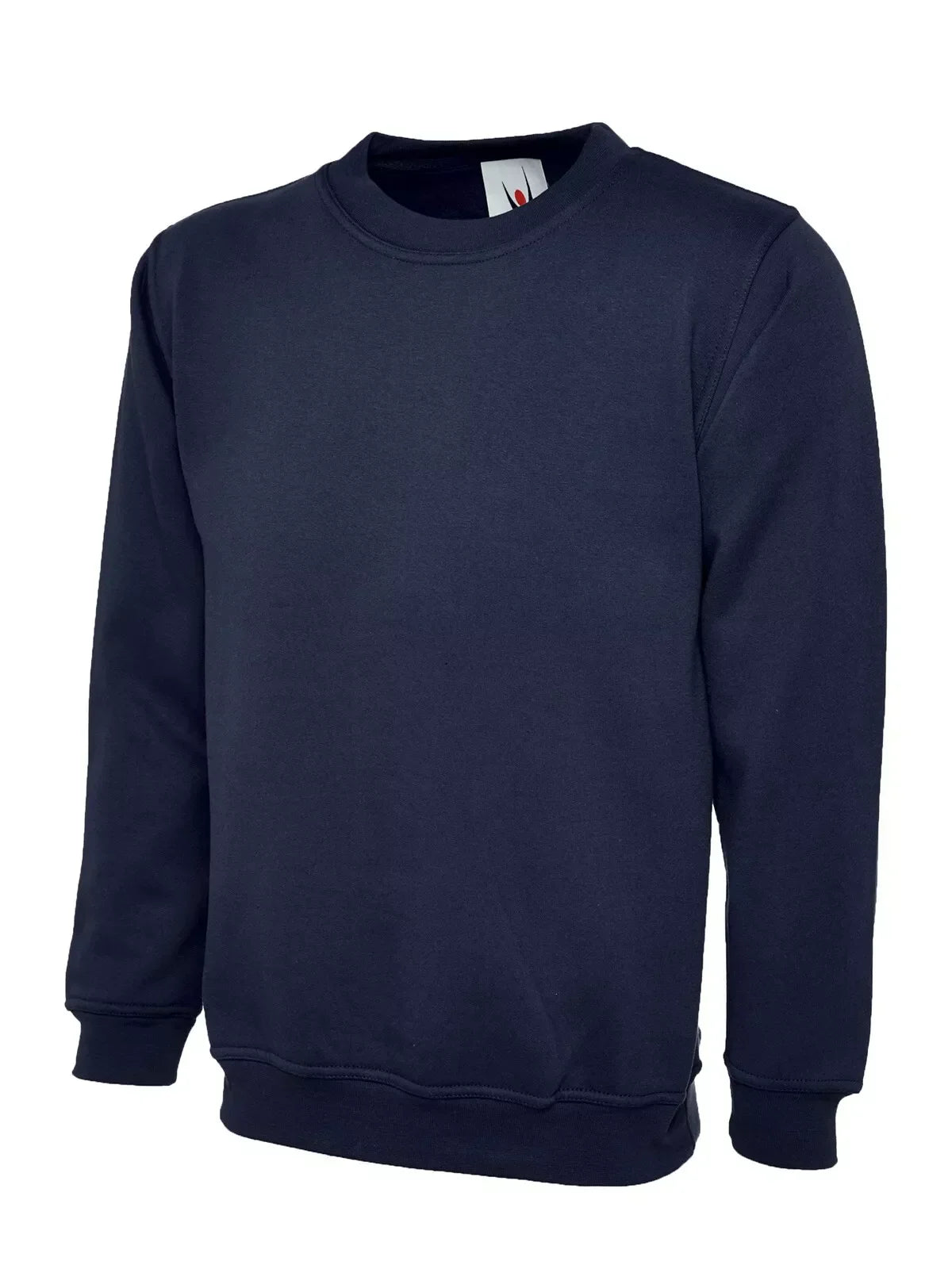 Ladies Deluxe Crew Neck Pullover Sweatshirt Women's Casual Outdoor Plain Jersey
