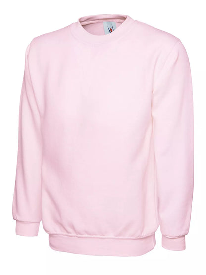 Ladies Deluxe Crew Neck Pullover Sweatshirt Women's Casual Outdoor Plain Jersey